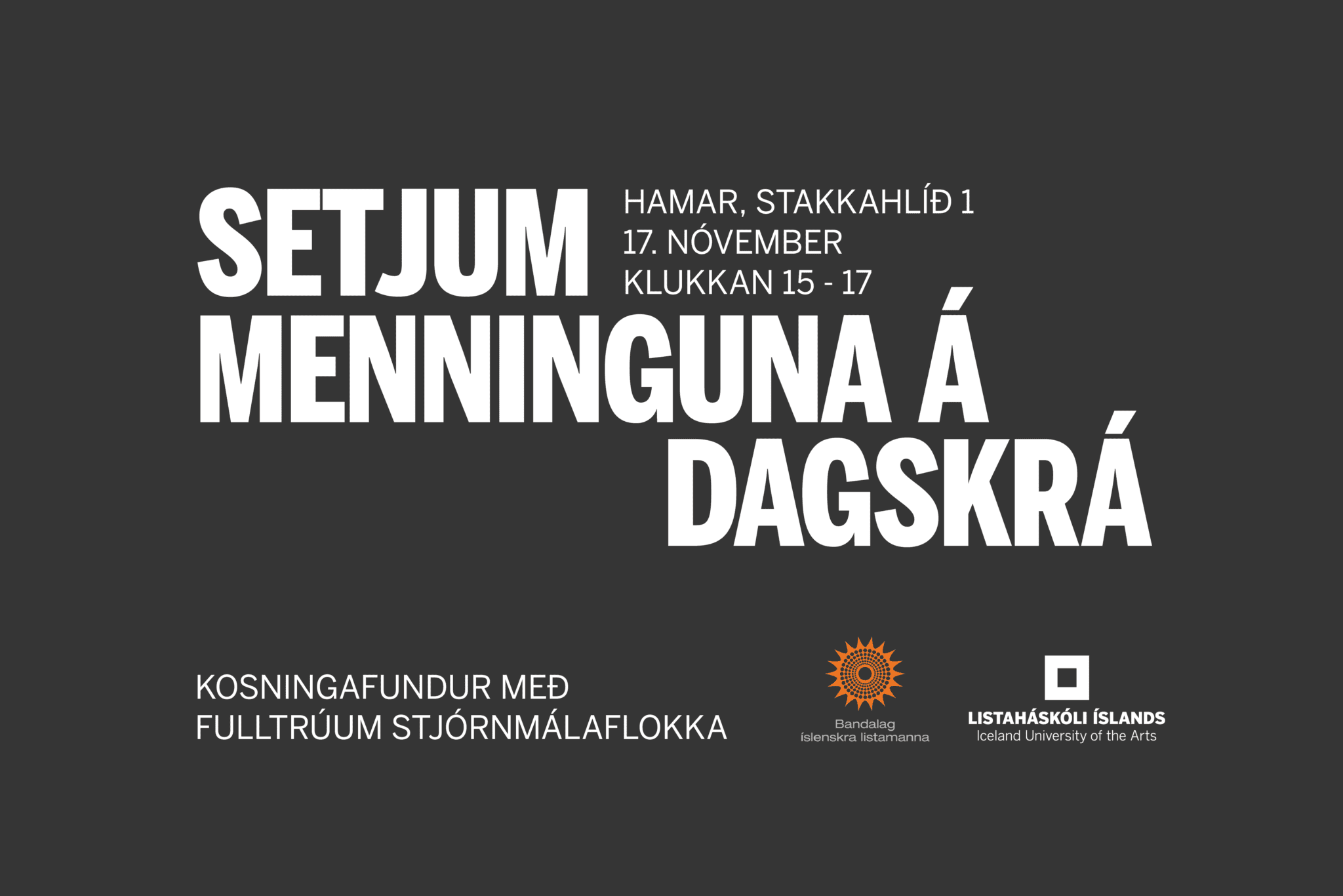 Setjum menninguna á dagskrá