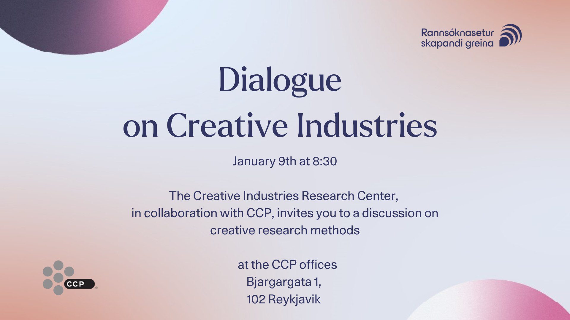 Conversation on creative subjects: Creative reaserch methods