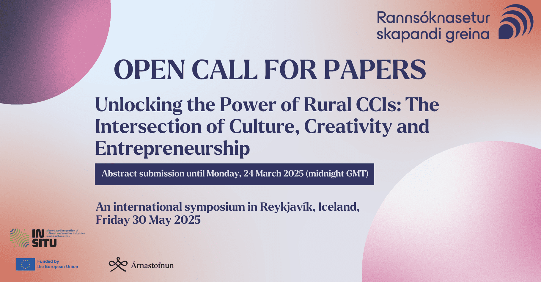 Call for abstracts - Creative articles as a driving force in rural areas