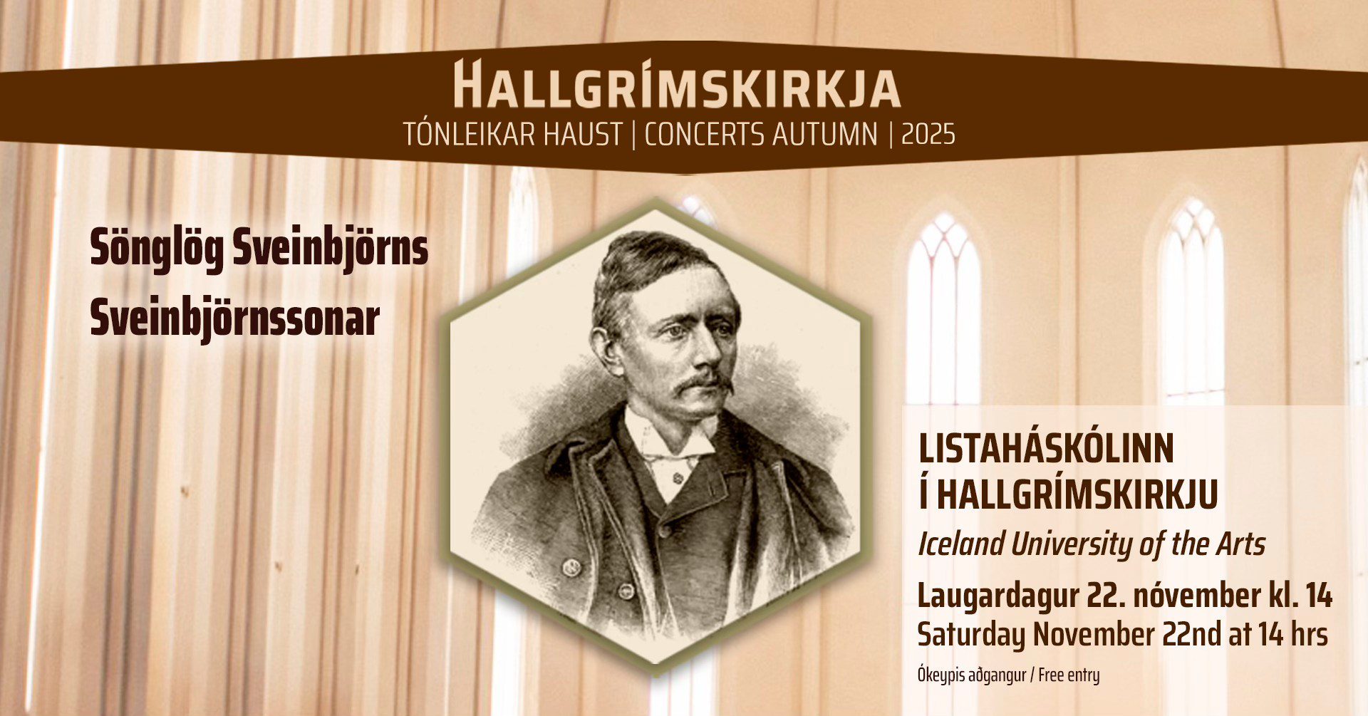 Sönglög Sveinbjörns Sveinbjörnssonar í Hallgrímskirkju